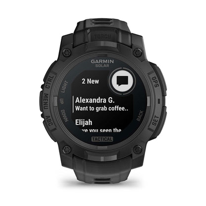 Garmin Instinct 3 Solar Tactical Edition Black with Black Band-Tactical Source LLC