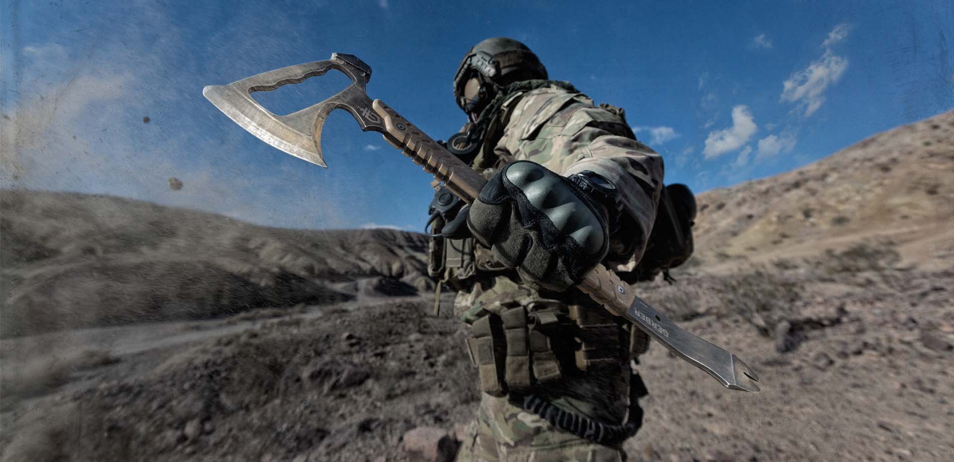 Gerber Tactical Downrange Tomahawk and Pry Bar Entry Tool-Tactical Source LLC