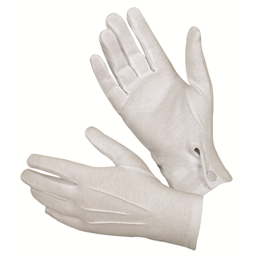 Hatch White Cotton Parade Gloves w/ Snap Back-Tactical Source LLC