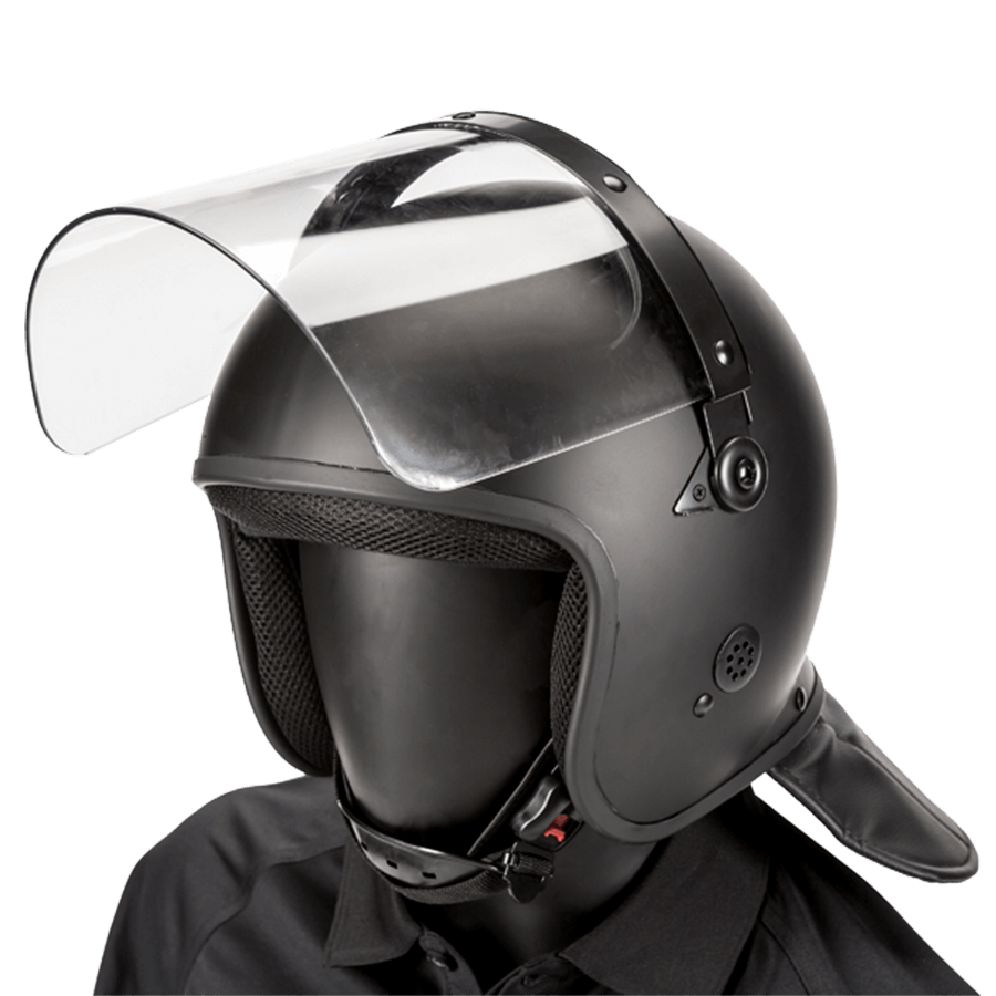 Haven Gear Defender Riot Helmet with Straight Visor Black Matte-Tactical Source LLC