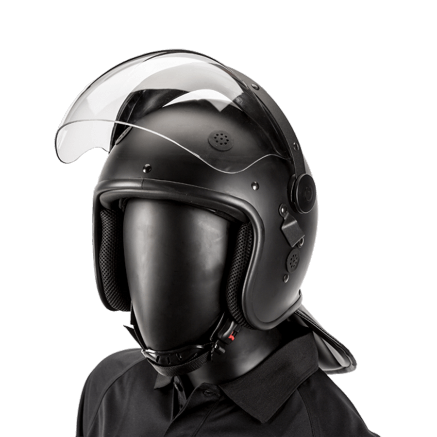 Haven Gear Riot Helmet with Bubble Visor Black Matte-Tactical Source LLC