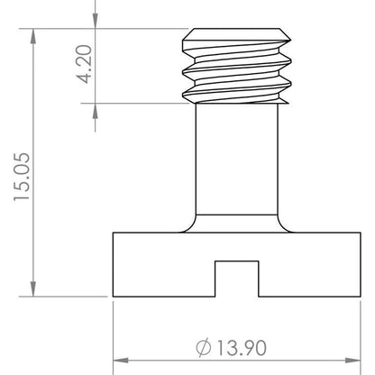 Hazard 4 1/4"-20 Knurled Slotted Camera Mount Screw-Tactical Source LLC