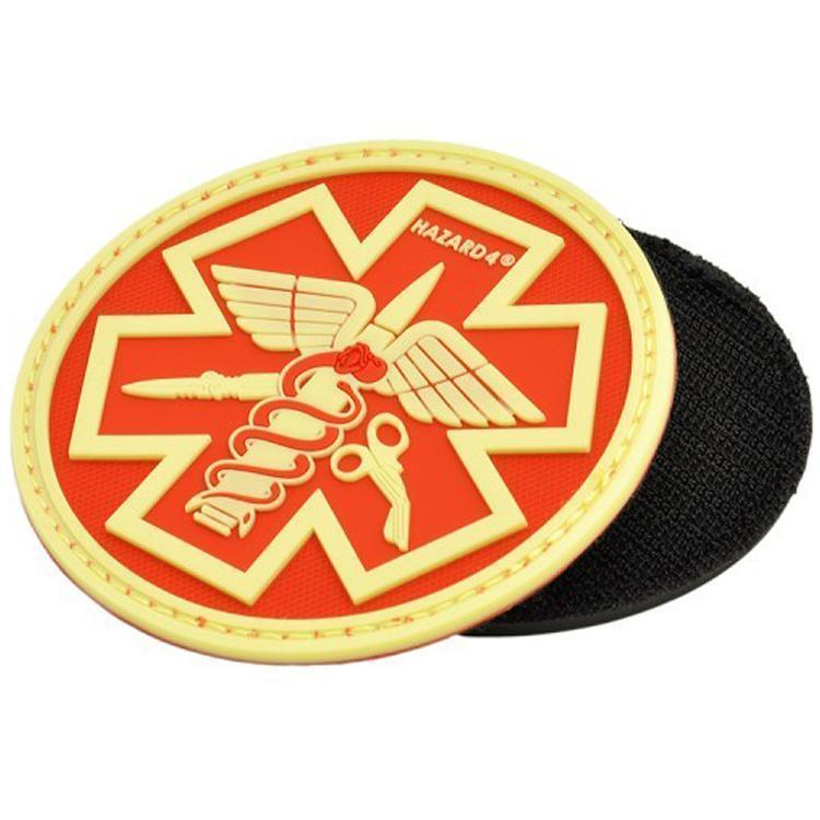 Hazard 4 Battle Paramedic Rubber Velcro Patch Red Glow-In-The-Dark-Tactical Source LLC