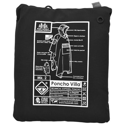 Hazard 4 Poncho Villa 2020 Version Technical Soft-Shell Poncho Black-Tactical Source LLC