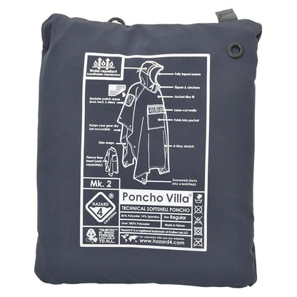 Hazard 4 Poncho Villa 2020 Version Technical Soft-Shell Poncho Navy Blue-Tactical Source LLC