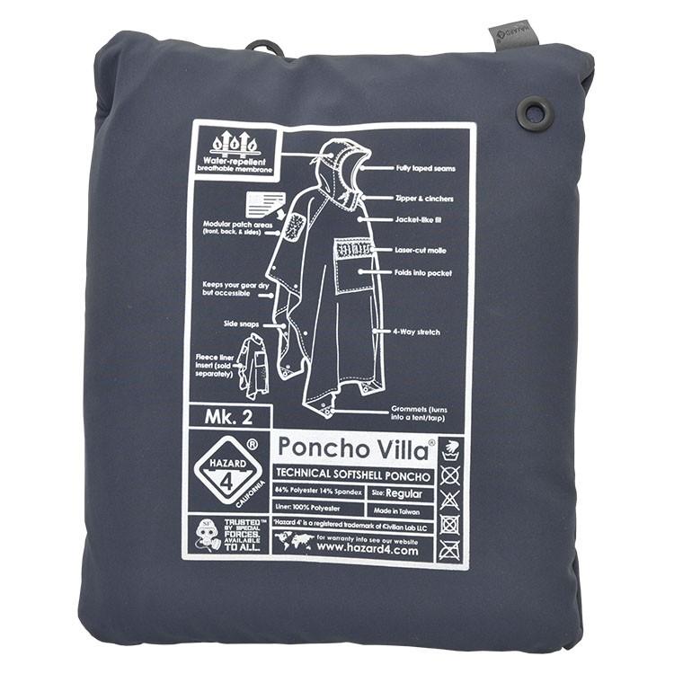 Hazard 4 Poncho Villa 2020 Version Technical Soft-Shell Poncho Navy Blue-Tactical Source LLC