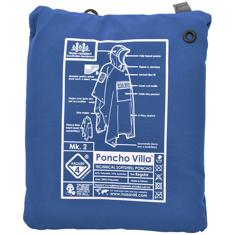 Hazard 4 Poncho Villa 2020 Version Technical Soft-Shell Poncho Royal Blue-Tactical Source LLC