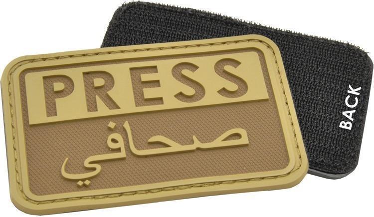 Hazard 4 Press Patch Eng/Arabic Coyote-Tactical Source LLC