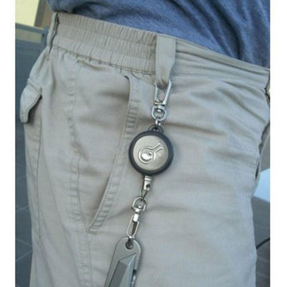 Hazard 4 Rewind Gear Retractor - Steel Cable Keychain-Style Spring-Winding Lanyard-Tactical Source LLC
