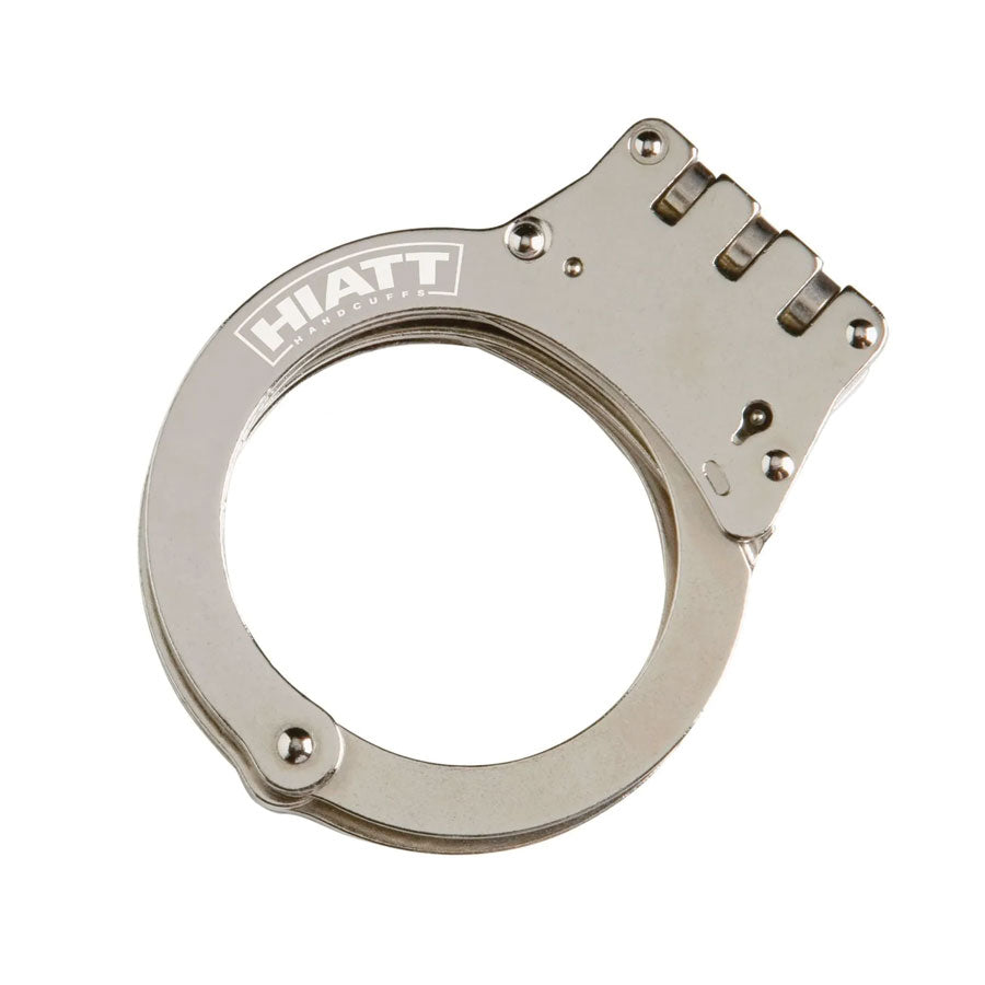 Hiatt Oversized Steel Hinge Handcuffs Nickel-Tactical Source LLC