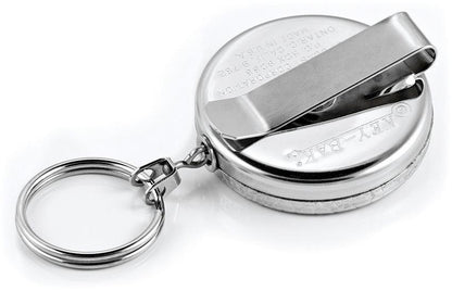 Key-Bak Original KB5 Belt Clip Self Retracting Reel 609mm Stainless Steel Chain Chrome-Tactical Source LLC