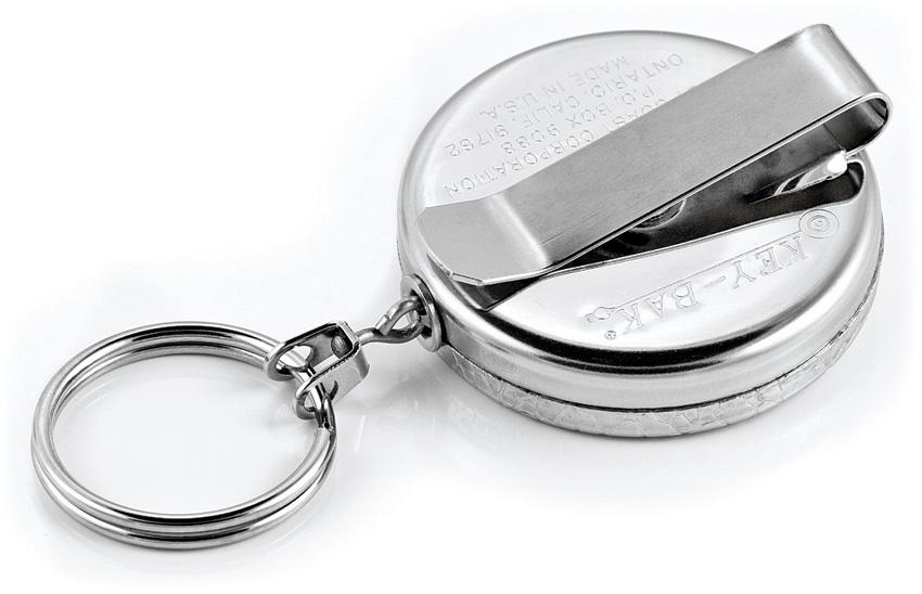 Key-Bak Original KB5 Belt Clip Self Retracting Reel 609mm Stainless Steel Chain Chrome-Tactical Source LLC