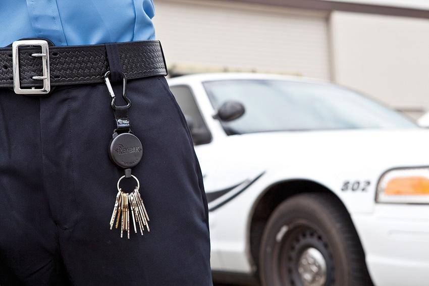 KeyBak SECURIT Retractable Carabiner Key Holder KB488B 1.2m Kevlar Cord Black-Tactical Source LLC