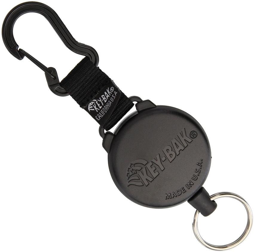 KeyBak SECURIT Retractable Carabiner Key Holder KB488B 1.2m Kevlar Cord Black-Tactical Source LLC