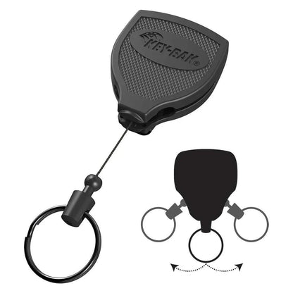 KeyBak Super 48 Plus Ambidextrous Heavy Duty Retractable Keychain with Belt Clip for Duty Belts-Tactical Source LLC
