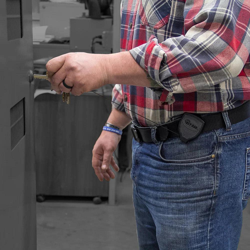 KeyBak Super 48 Plus Ambidextrous Heavy Duty Retractable Keychain with Belt Clip for Duty Belts-Tactical Source LLC