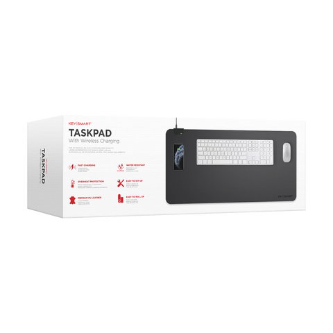 KeySmart TaskPad Wireless Charging Desk Pad Black-Tactical Source LLC