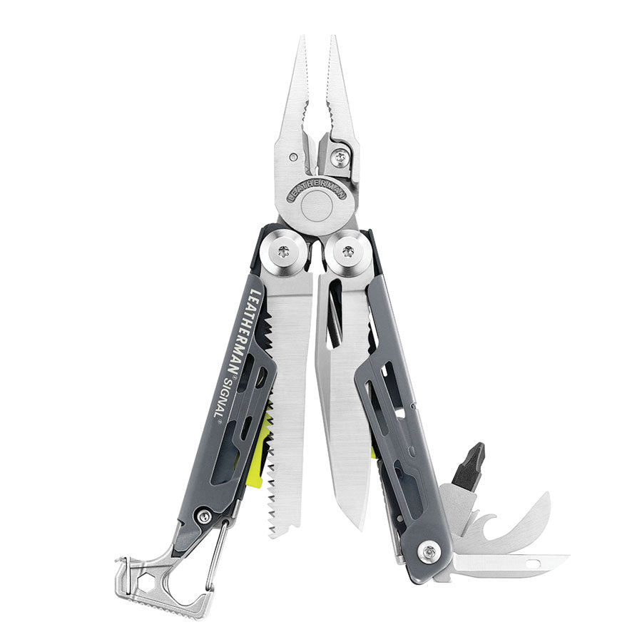 Leatherman Signal Grey with Button Sheath Box-Tactical Source LLC
