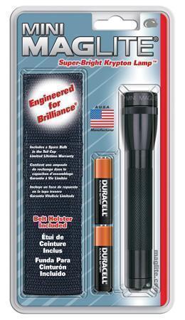 Maglite Mini 2-Cell AA Flashlight with Holster, Black-Tactical Source LLC