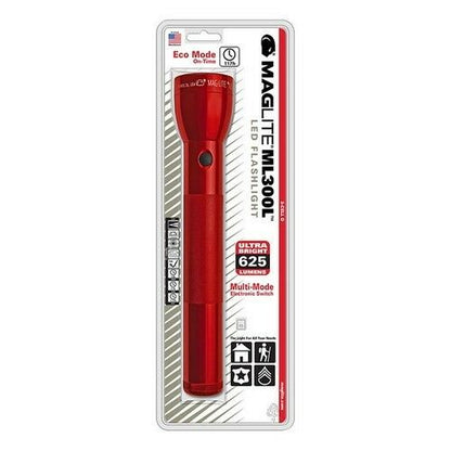 Maglite ML300L 3D Cell LED Flashlight Red-Tactical Source LLC
