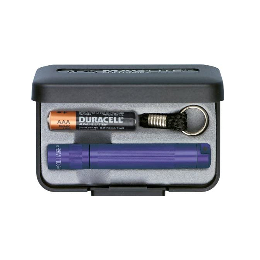 Maglite Solitaire AAA Incandescent Keychain Light in Presentation Box - Purple-Tactical Source LLC