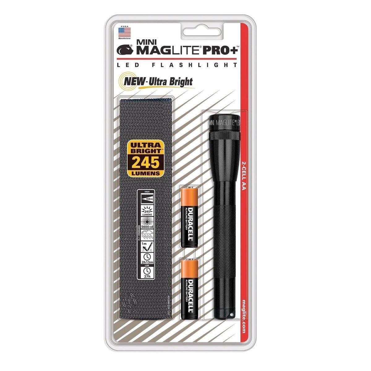 Maglite SP22 Mini 2 AA-Cell LED Flashlight with Holster-Tactical Source LLC