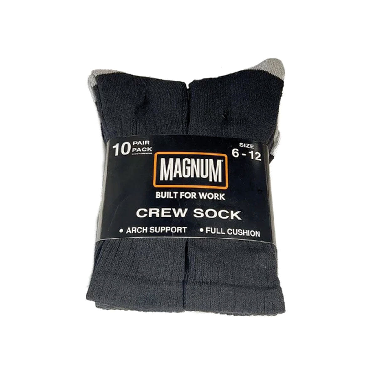 Magnum 10 Pack Crew Sock One Size 6US-12US Black-Tactical Source LLC