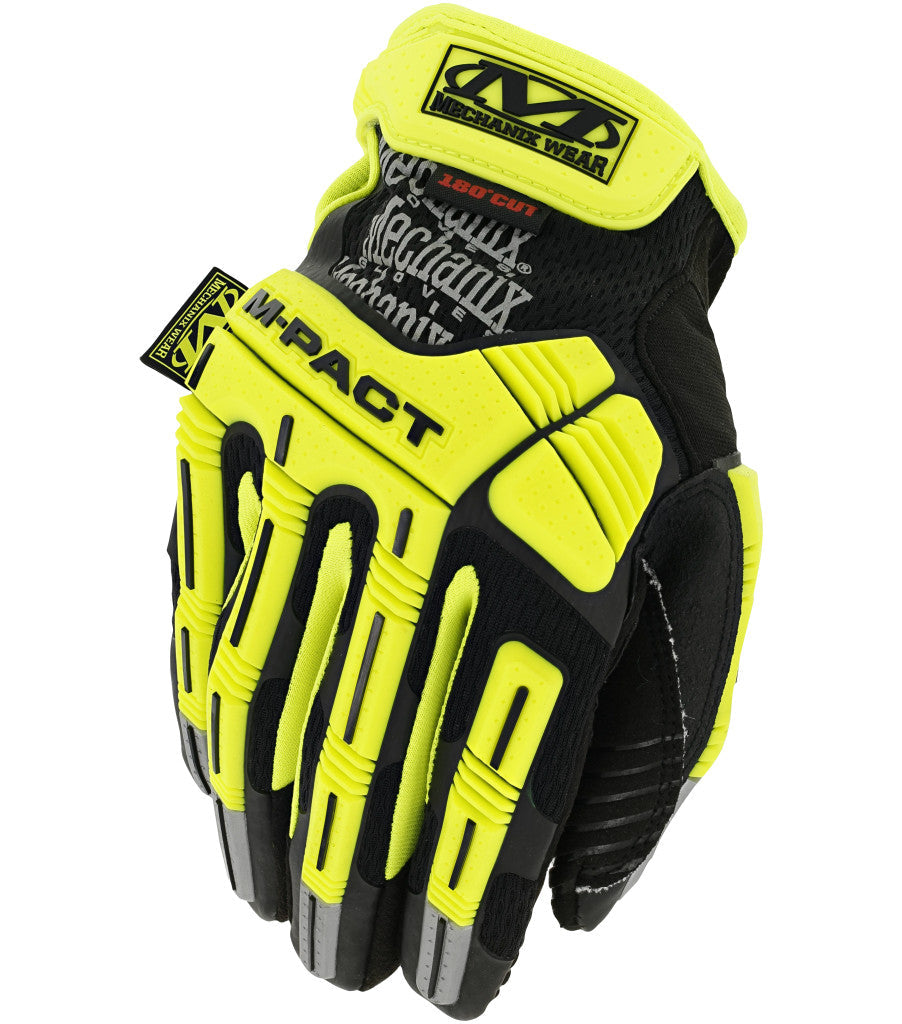Mechanix Wear M-Pact Hi-Viz E5 Glove Fluorescent Yellow-Tactical Source LLC