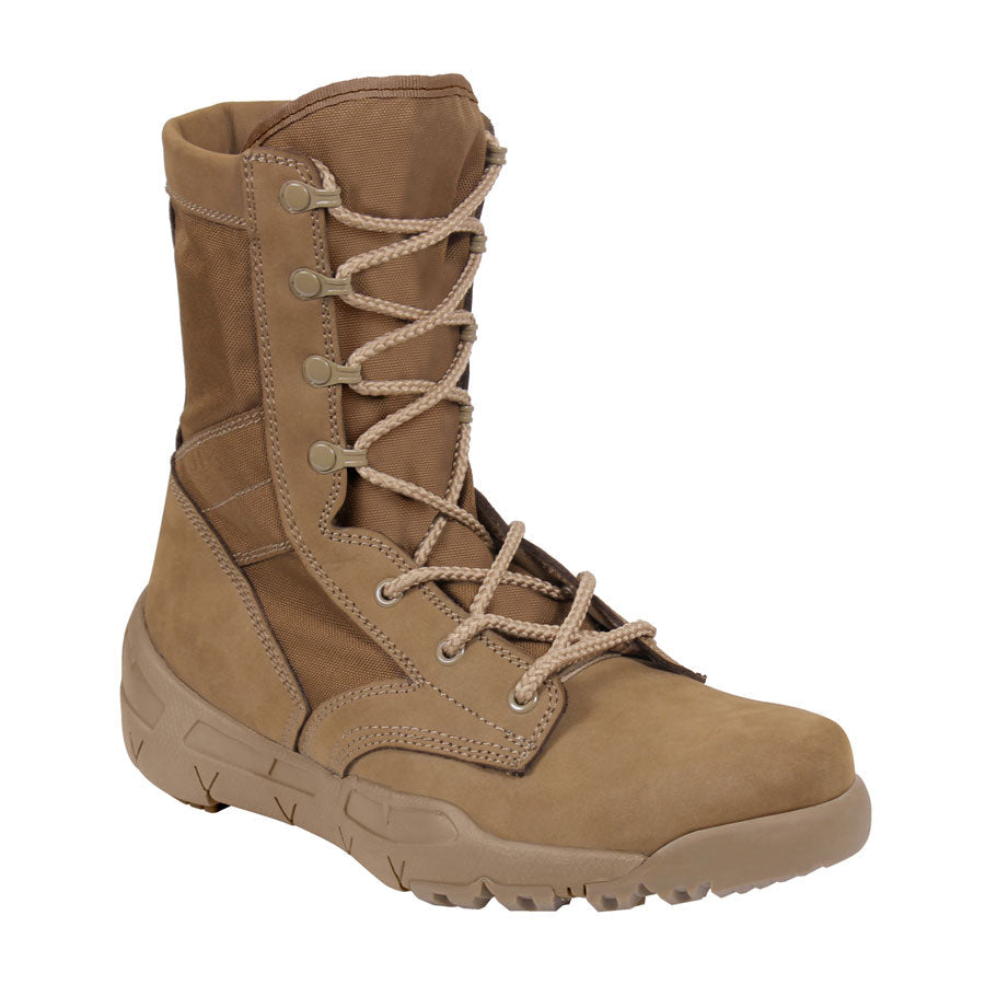Milspec 8.5 Inch Waterproof V-Max Lightweight Tactical Boots AR 670-1 Coyote Brown-Tactical Source LLC
