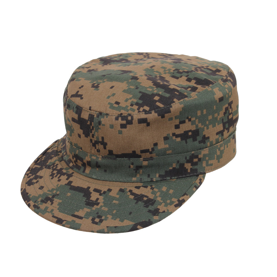 MilSpec Adjustable Camo Fatigue Cap - Woodland Digital Camo-Tactical Source LLC