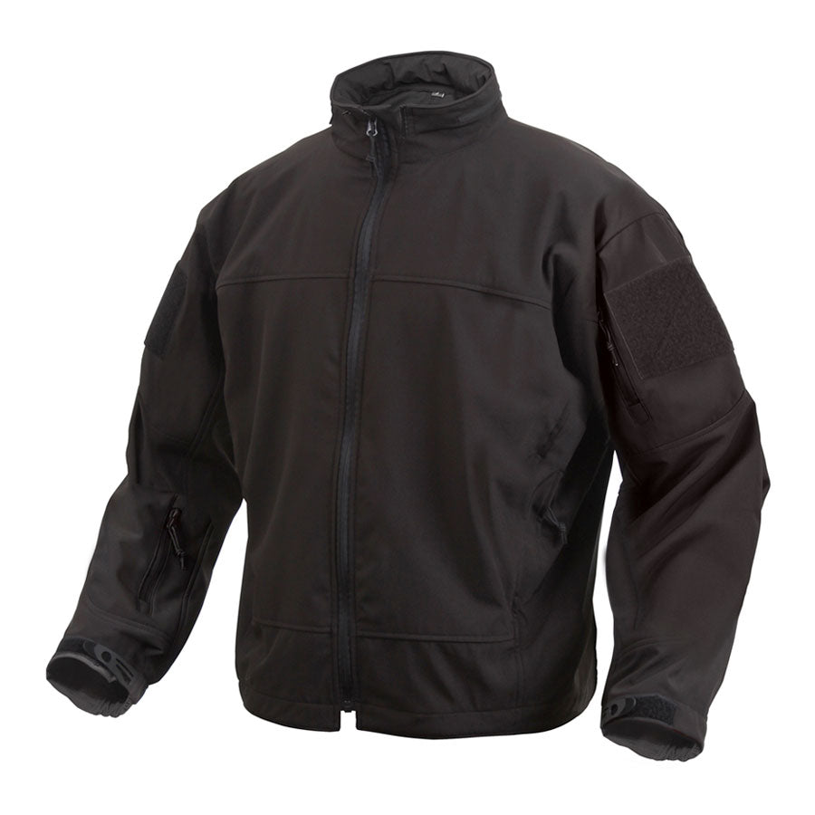 MilSpec Covert Ops Lightweight Soft Shell Jacket Black-Tactical Source LLC