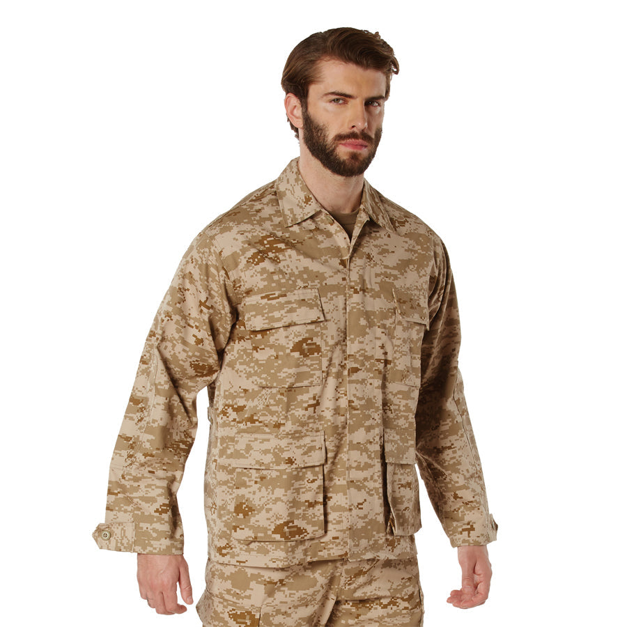 MilSpec Digital Camo BDU Shirt - Desert Digital Camo Large-Tactical Source LLC