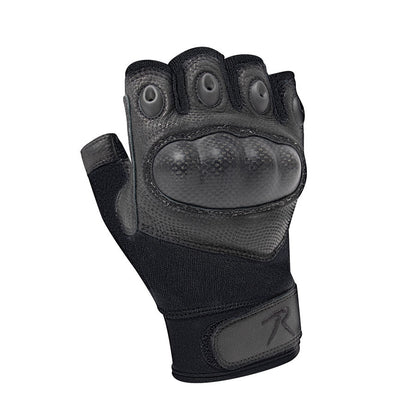 Milspec Fingerless Cut Resistant Carbon Hard Knuckle Gloves - Black-Tactical Source LLC