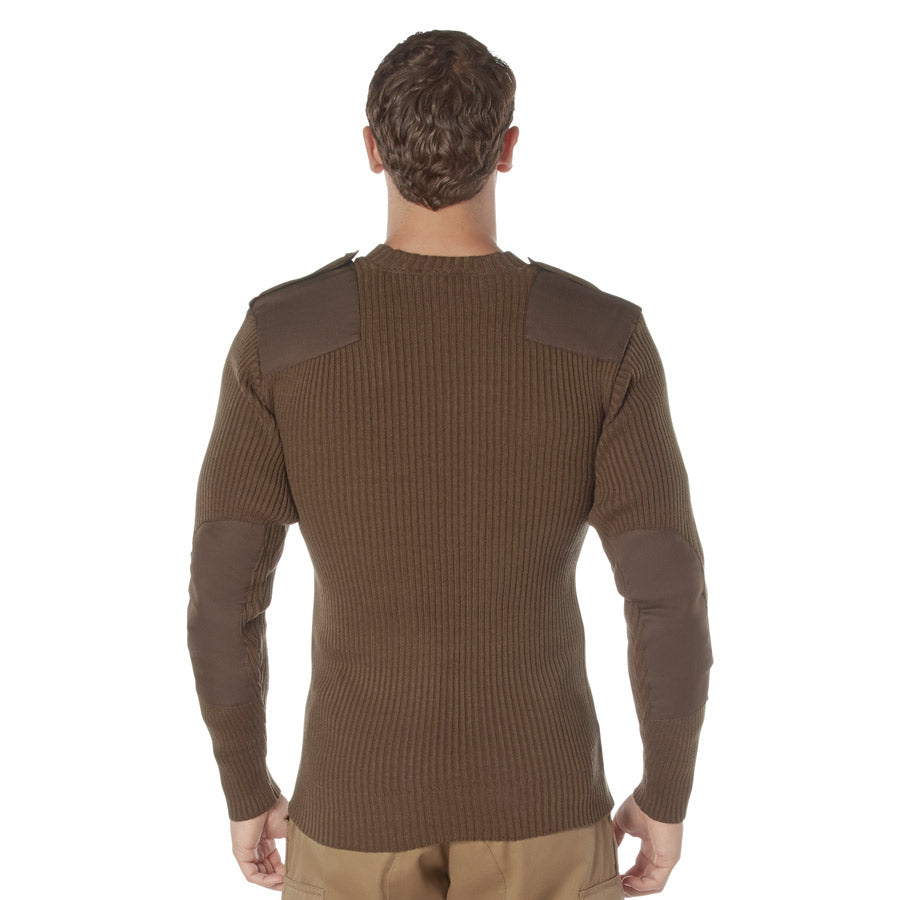 MilSpec G.I. Style Acrylic V-Neck Sweater Brown-Tactical Source LLC