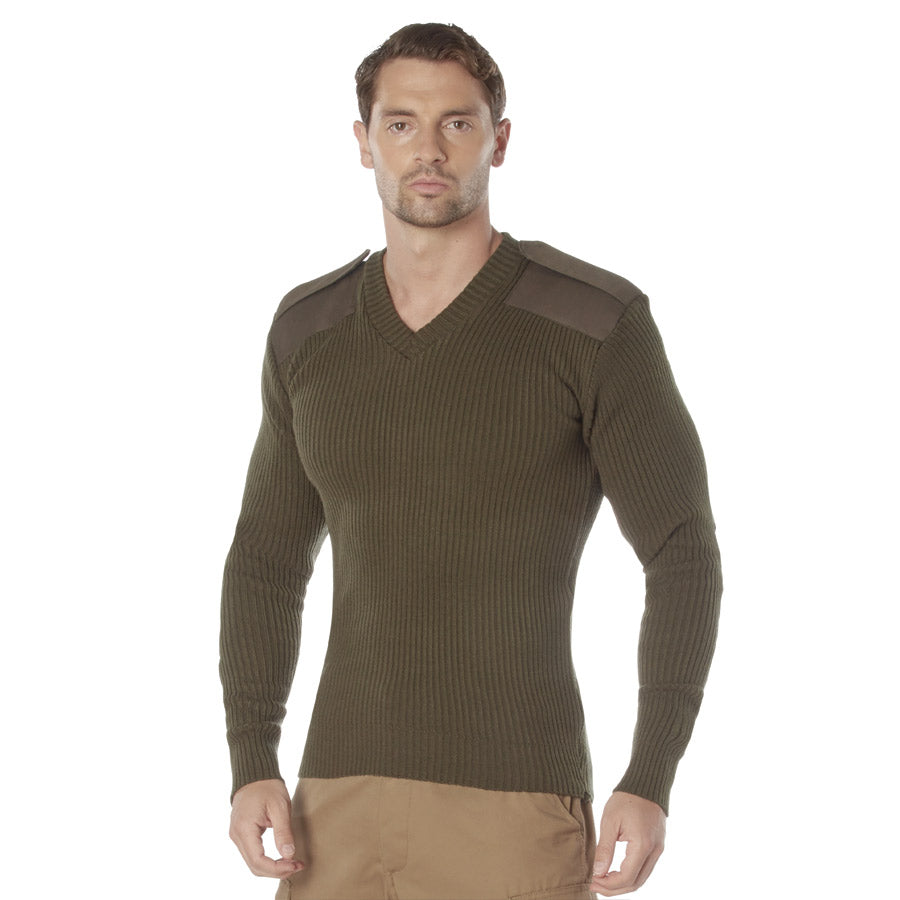 MilSpec G.I. Style Acrylic V-Neck Sweater Olive Drab-Tactical Source LLC