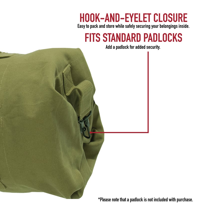 Milspec G.I. Style Canvas Double Strap Duffle Bag 89.6L - Olive Drab-Tactical Source LLC