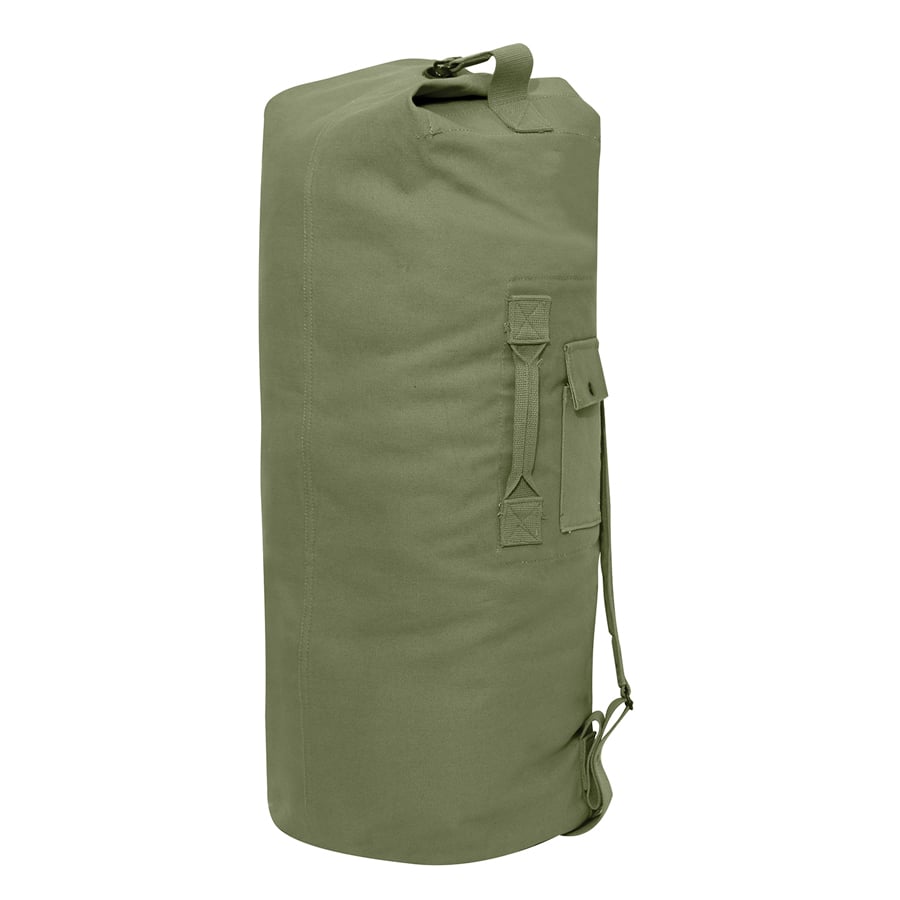 Milspec G.I. Style Canvas Double Strap Duffle Bag 89.6L - Olive Drab-Tactical Source LLC