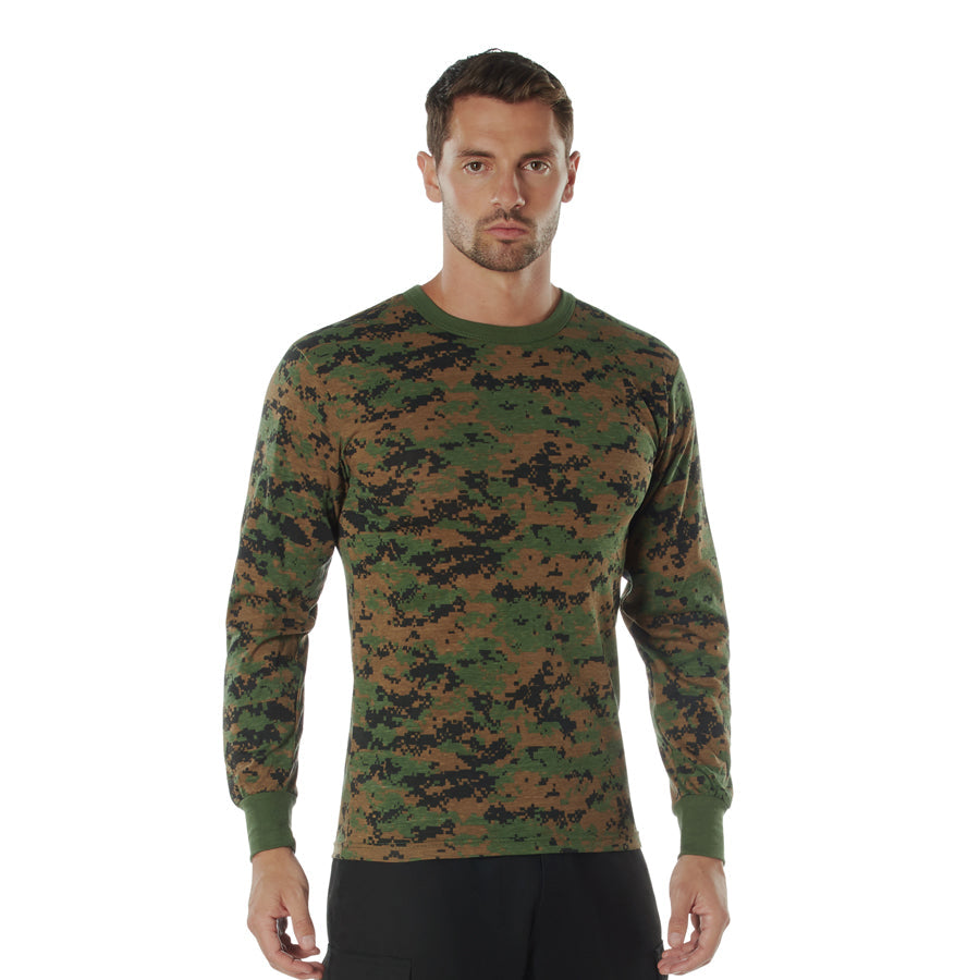 MilSpec Long Sleeve Digital Camo T-Shirt - Woodland Digital Camo-Tactical Source LLC