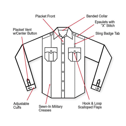 MilSpec Long Sleeve Uniform Shirt Light Blue-Tactical Source LLC