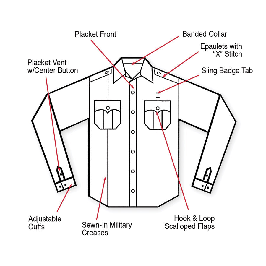 MilSpec Long Sleeve Uniform Shirt Light Blue-Tactical Source LLC