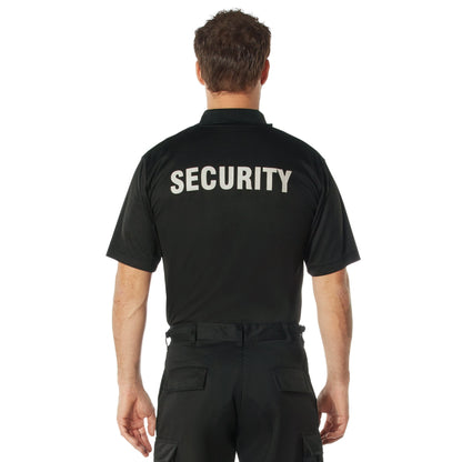 MilSpec Moisture Wicking Security Polo Shirt Black with White Lettering-Tactical Source LLC