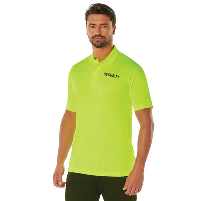 MilSpec Moisture Wicking Security Polo Shirt Safety Green with Black Lettering-Tactical Source LLC