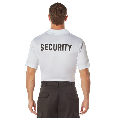 MilSpec Moisture Wicking Security Polo Shirt White with Black Lettering-Tactical Source LLC