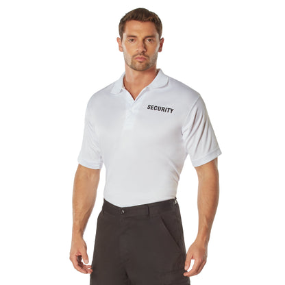 MilSpec Moisture Wicking Security Polo Shirt White with Black Lettering-Tactical Source LLC