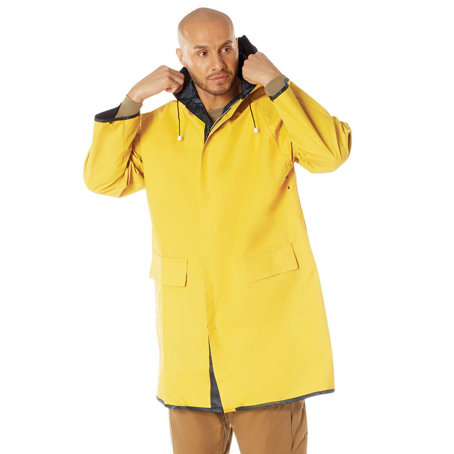 MilSpec Reversible 3/4 Length Rain Parka Navy Blue / Yellow-Tactical Source LLC