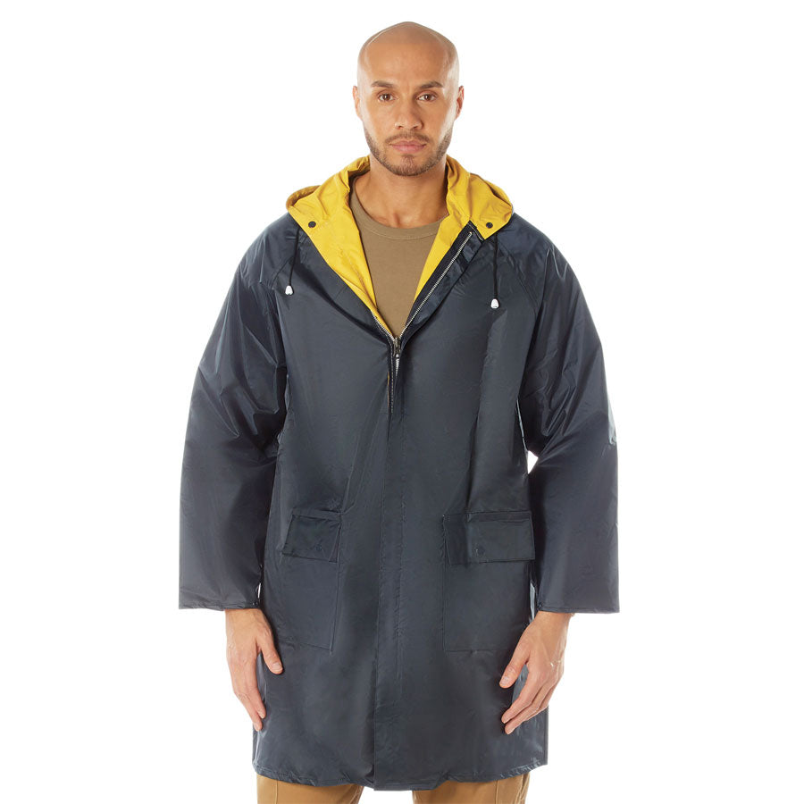 MilSpec Reversible 3/4 Length Rain Parka Navy Blue / Yellow-Tactical Source LLC