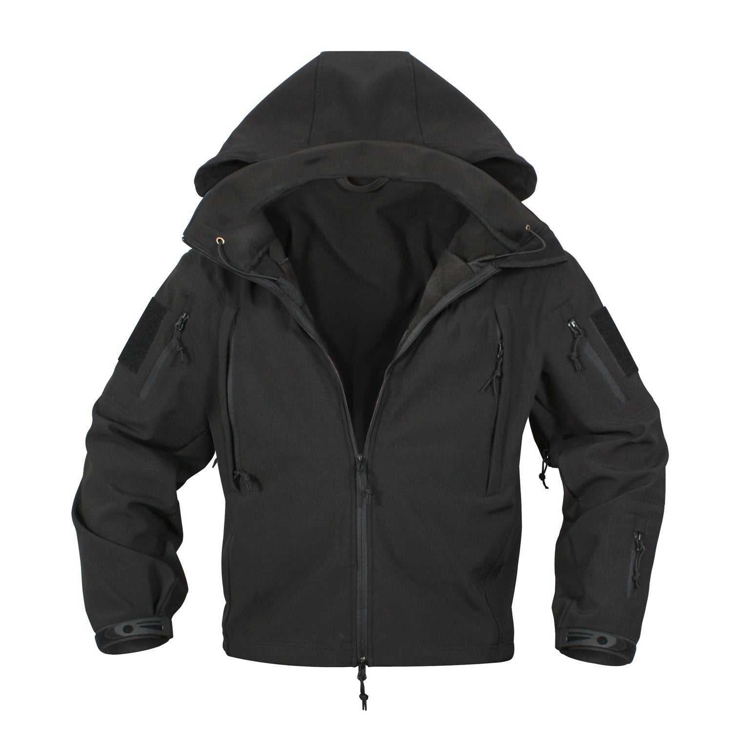 MilSpec Special Ops Tactical Softshell Jacket with Hood Black-Tactical Source LLC