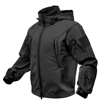 MilSpec Special Ops Tactical Softshell Jacket with Hood Black-Tactical Source LLC