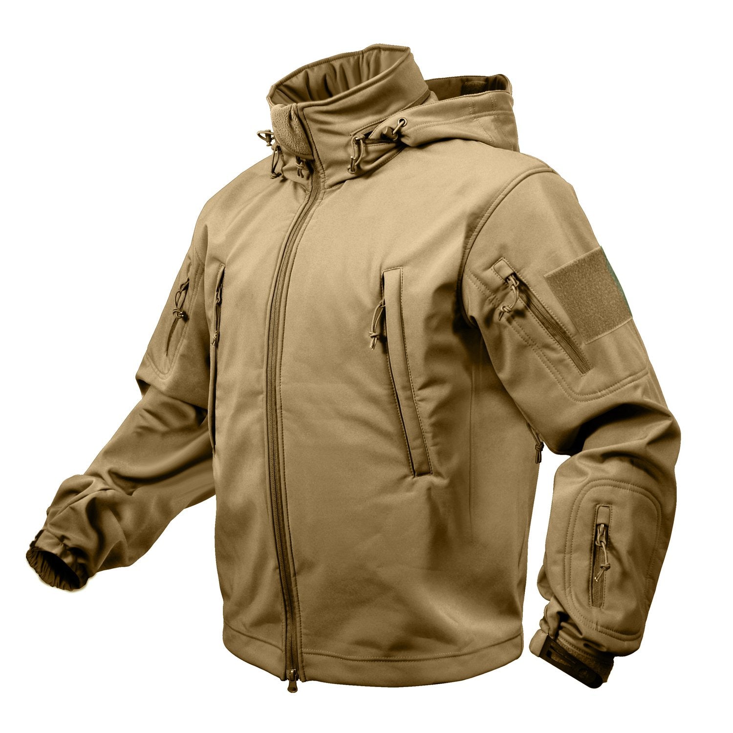 MilSpec Special Ops Tactical Softshell Jacket with Hood Coyote Brown-Tactical Source LLC