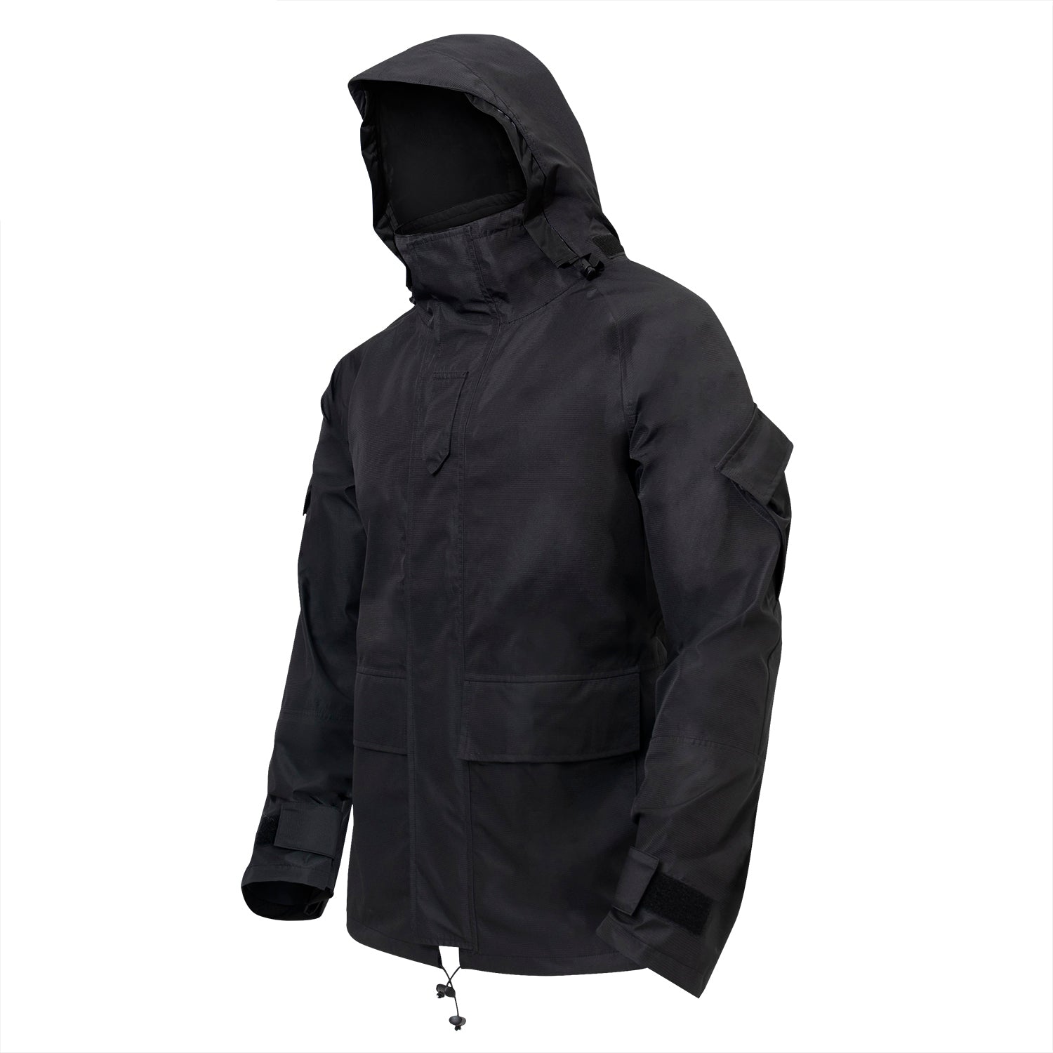 MilSpec Tactical Hard Shell Waterproof Jacket - Black-Tactical Source LLC